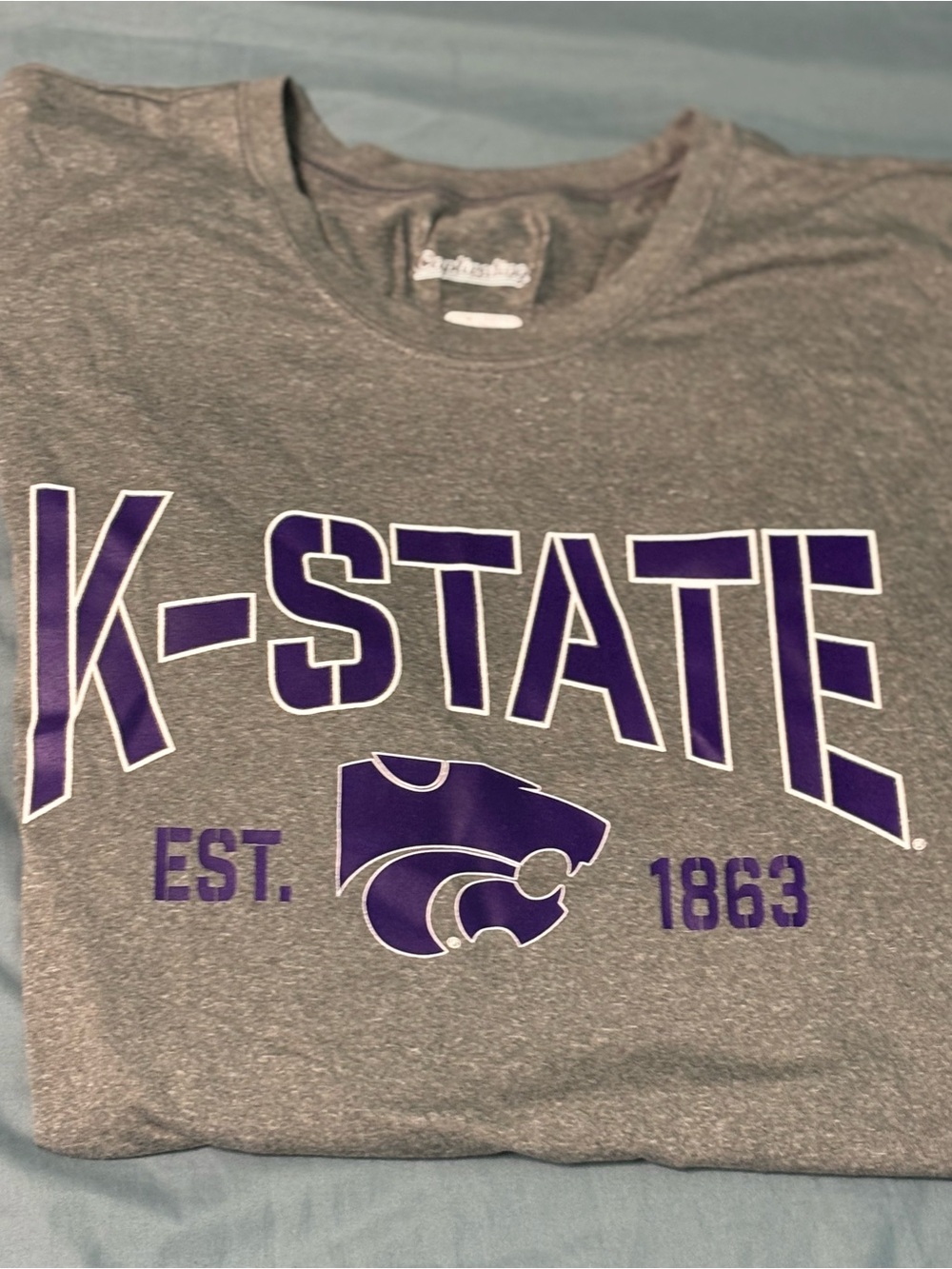 K-State Gray & Purple men’s two XL Graphic Tee - University Logo